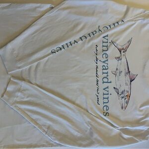 Vineyard Vines White Long Sleeve Tee with Nautical Design